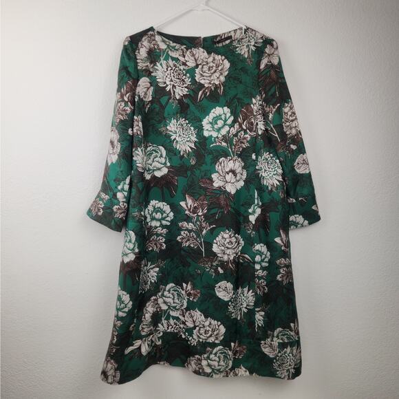 Windsor. Silk Green Dress Size 36 US Size 6 From Germany NWT 3/4 Sleeve Knee - Picture 1 of 10